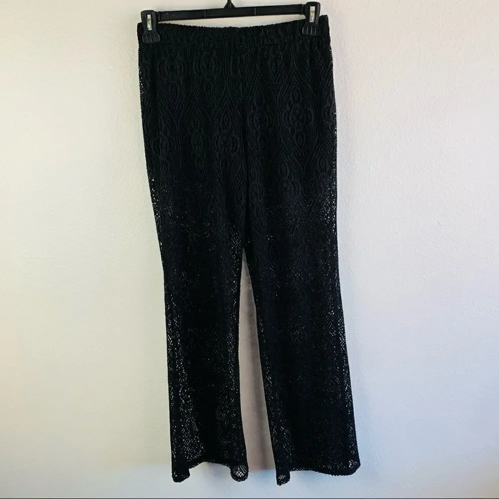 No Boundaries Black Lace Swim Cover Up Pants